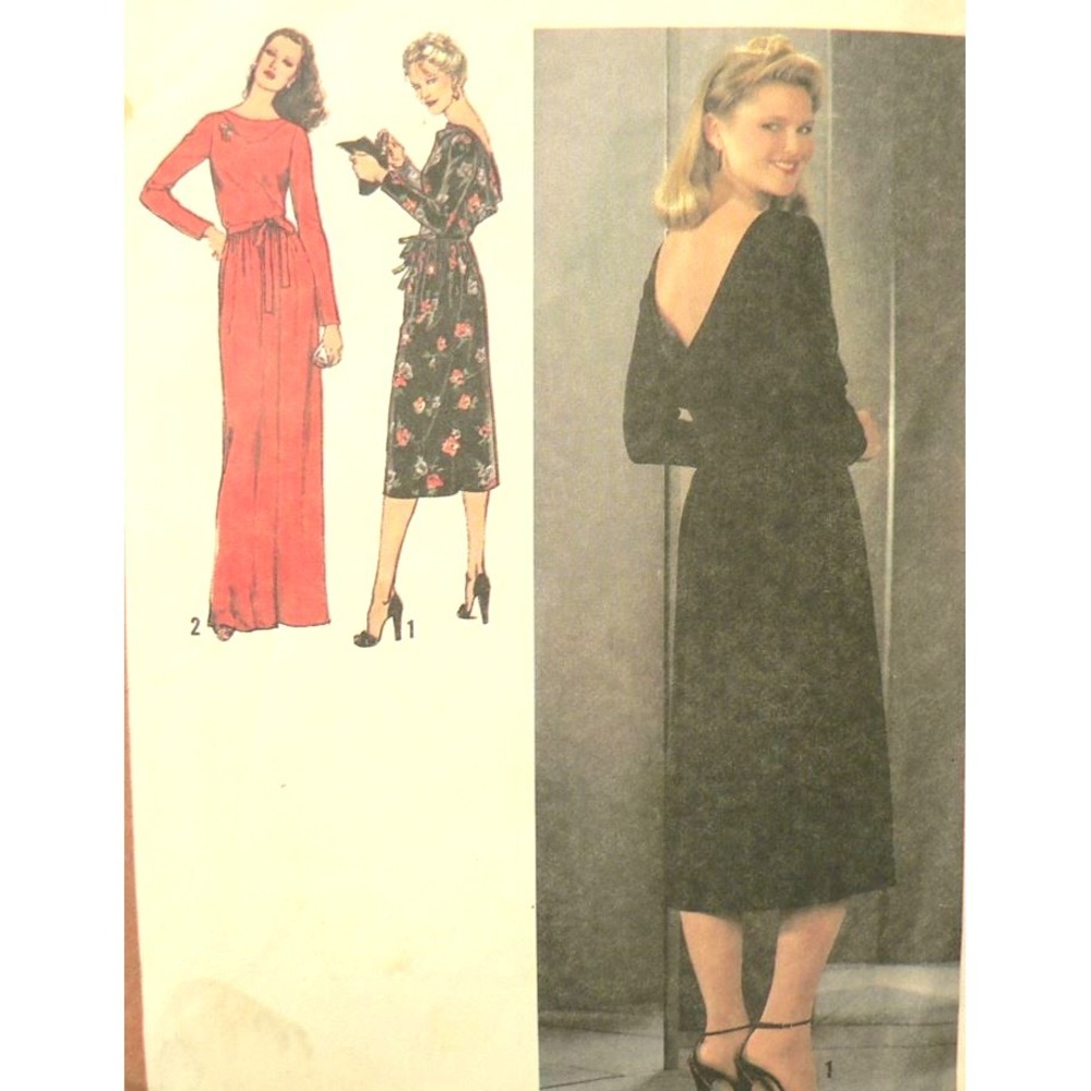 Vintage Simplicity Sewing Pattern 9190 Women's Dress in Two Lengths w/Belt Sz 12